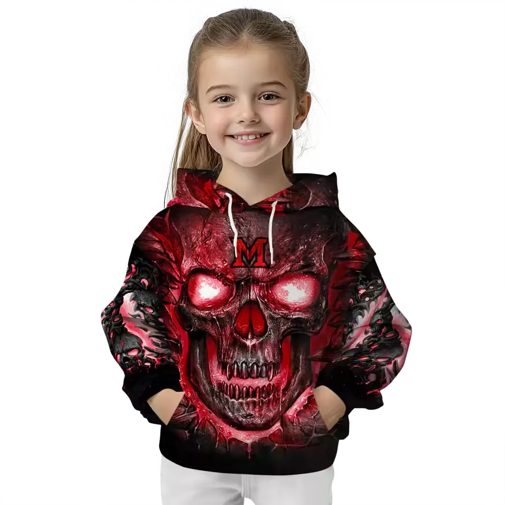 miami redhawks demonic skull red black hoodie top rated miami redhawks demonic skull red black hoodie top rated