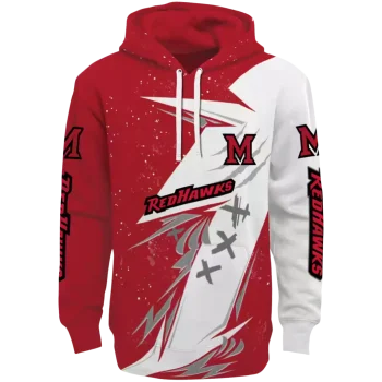 miami redhawks dynamic slash red white hoodie best selling