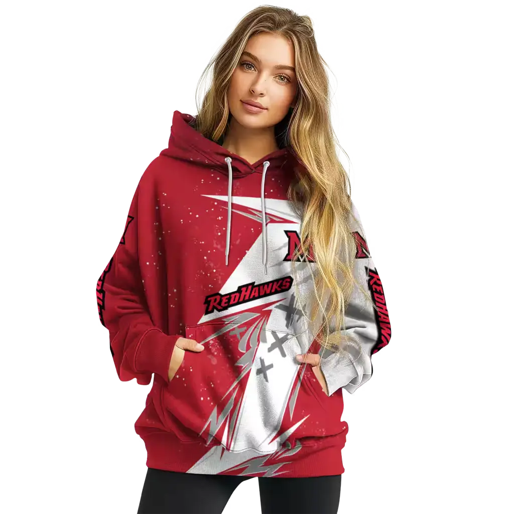 miami redhawks dynamic slash red white hoodie high quality miami redhawks dynamic slash red white hoodie high quality