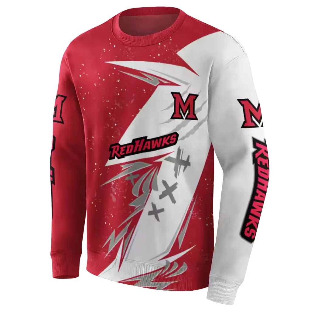 miami redhawks dynamic slash red white hoodie new arrival miami redhawks dynamic slash red white hoodie new arrival