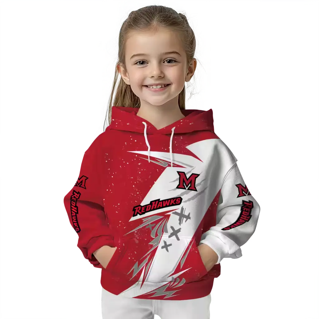 miami redhawks dynamic slash red white hoodie top rated miami redhawks dynamic slash red white hoodie top rated