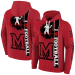 miami redhawks football heartbeat red hoodie best selling