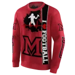 miami redhawks football heartbeat red hoodie best selling