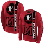 miami redhawks football heartbeat red hoodie best selling