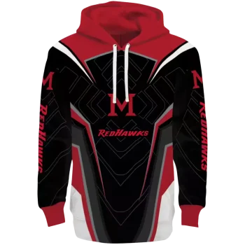 miami redhawks futuristic pattern red black hoodie best selling
