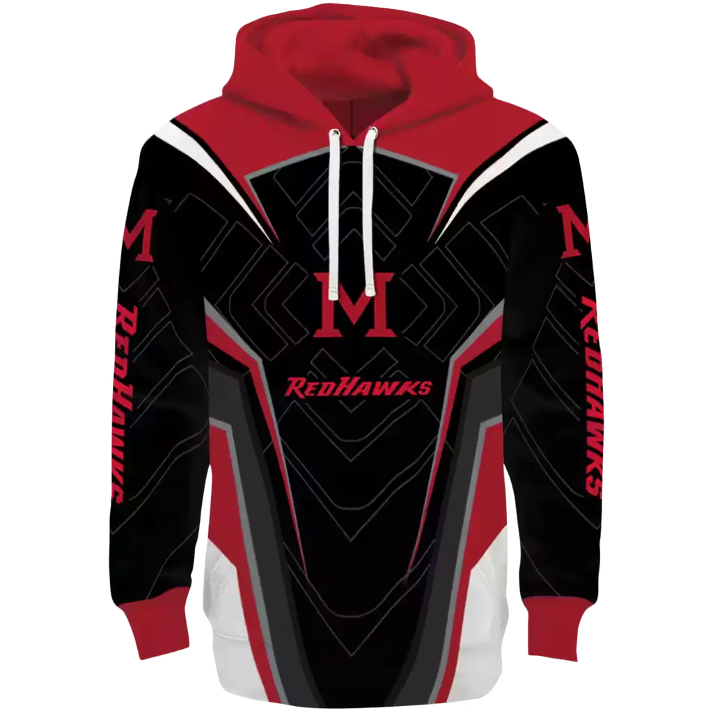 miami redhawks futuristic pattern red black hoodie best selling miami redhawks futuristic pattern red black hoodie best selling