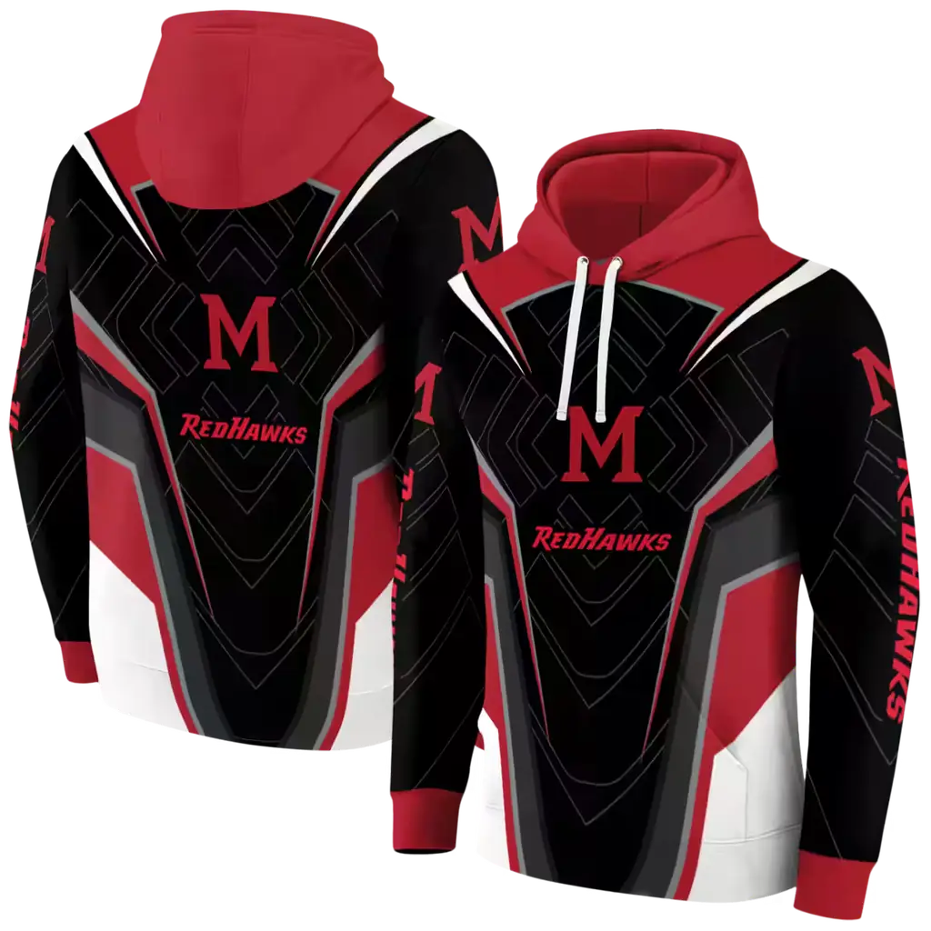 miami redhawks futuristic pattern red black hoodie fashion forward miami redhawks futuristic pattern red black hoodie fashion forward