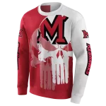 miami redhawks graphic punisher red white hoodie best selling