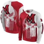 miami redhawks graphic punisher red white hoodie best selling