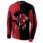 miami redhawks heartbeat graphic red hoodie best selling