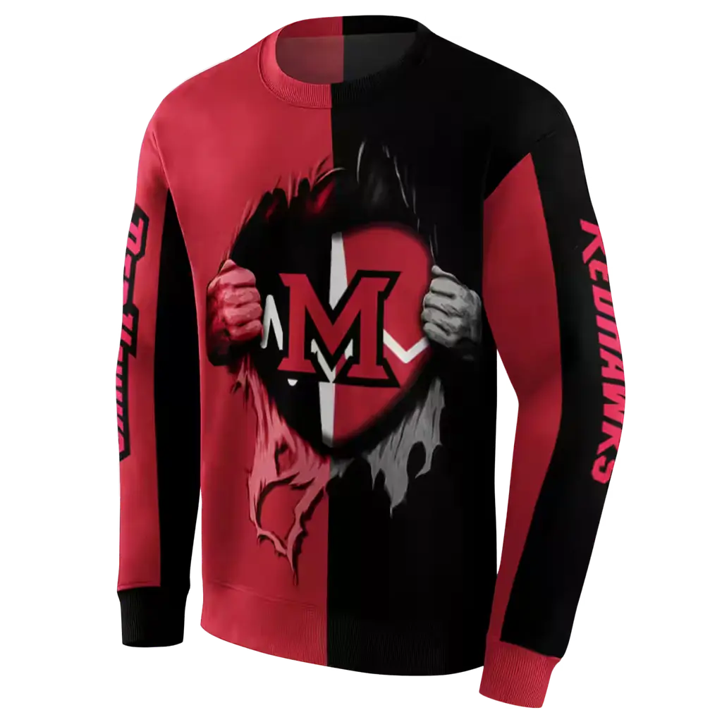 miami redhawks heartbeat graphic red hoodie new arrival miami redhawks heartbeat graphic red hoodie new arrival