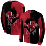 miami redhawks heartbeat graphic red hoodie best selling