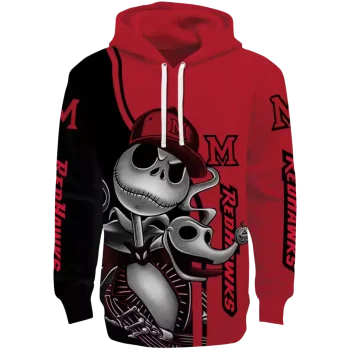 miami redhawks jack skellington red hoodie best selling