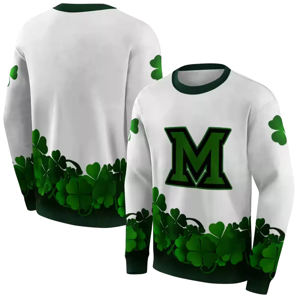 miami redhawks lucky motif white green hoodie premium grade miami redhawks lucky motif white green hoodie premium grade