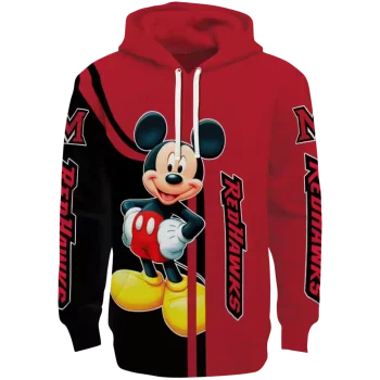 miami redhawks mickey mouse red black hoodie best selling