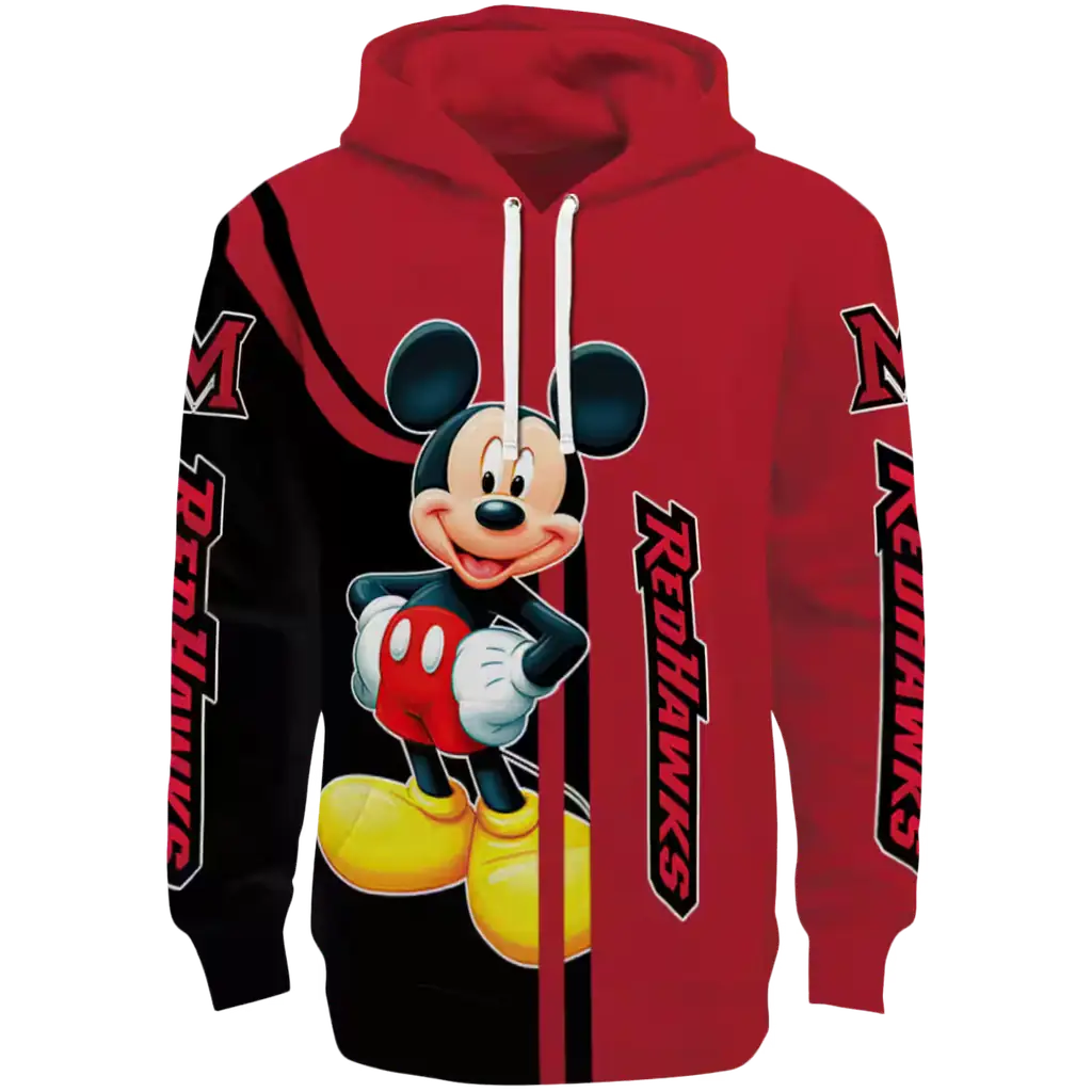 miami redhawks mickey mouse red black hoodie best selling miami redhawks mickey mouse red black hoodie best selling