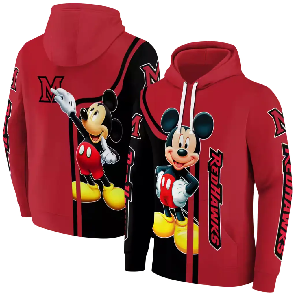 miami redhawks mickey mouse red black hoodie fashion forward miami redhawks mickey mouse red black hoodie fashion forward