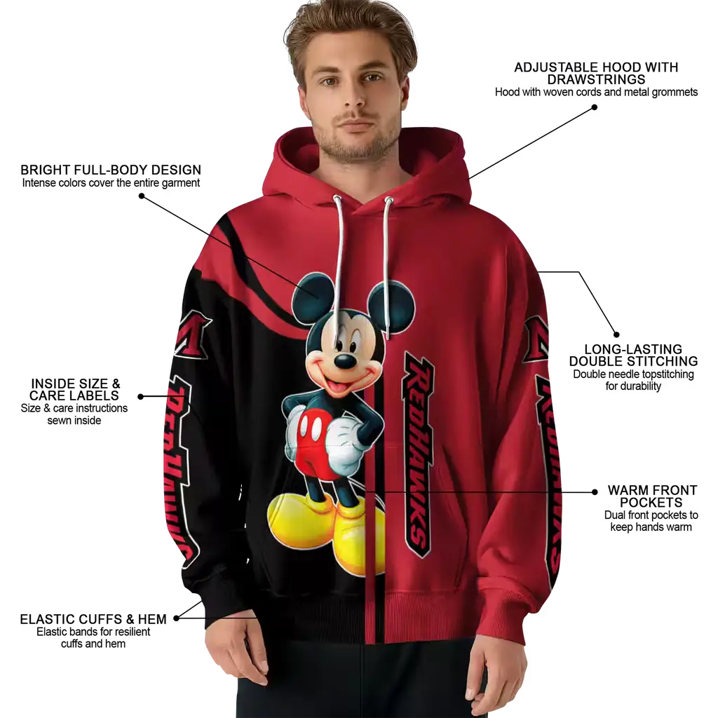 miami redhawks mickey mouse red black hoodie latest model miami redhawks mickey mouse red black hoodie latest model