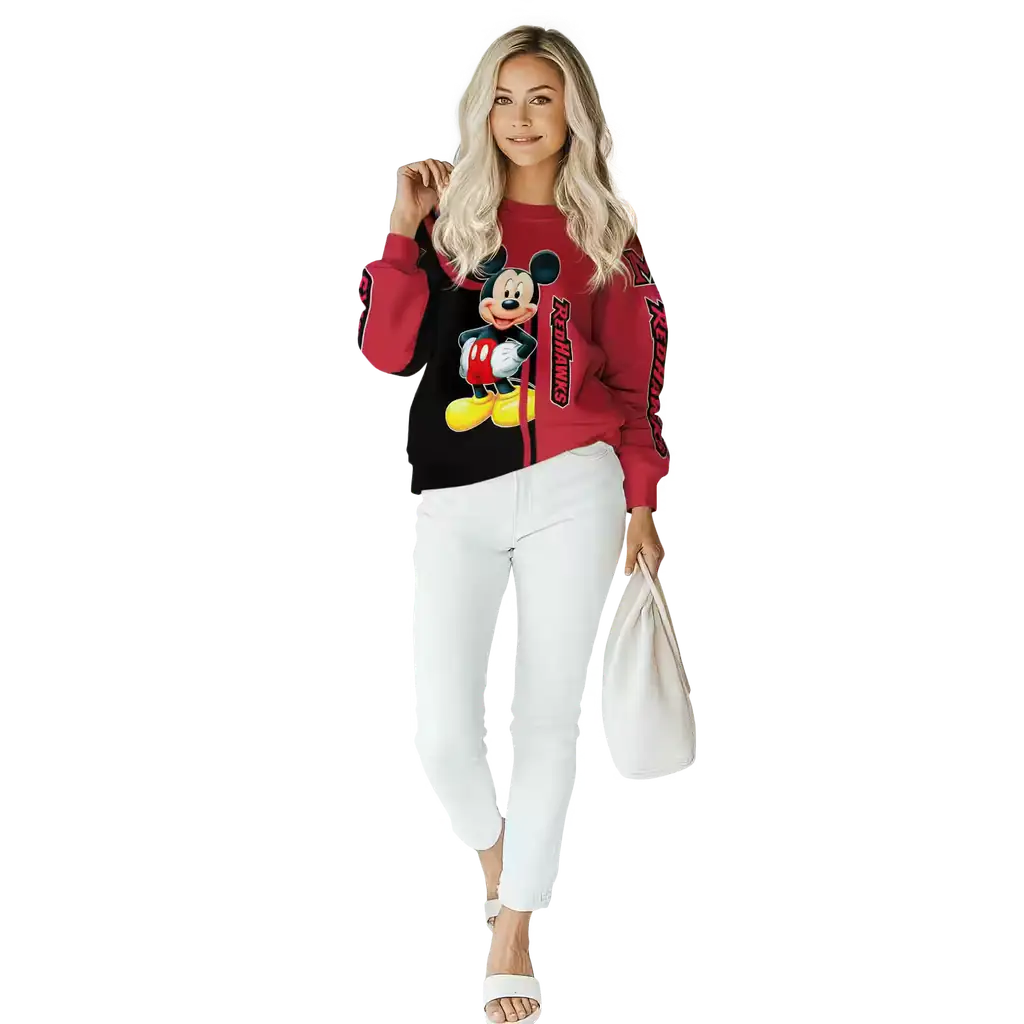 miami redhawks mickey mouse red black hoodie trendy miami redhawks mickey mouse red black hoodie trendy