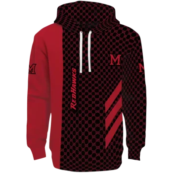 miami redhawks monogram pattern red hoodie best selling