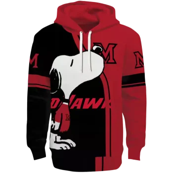 miami redhawks playful snoopy red hoodie best selling