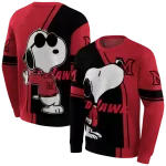 miami redhawks playful snoopy red hoodie best selling