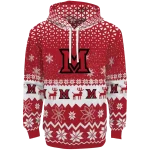 miami redhawks reindeer motif red hoodie best selling