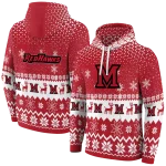 miami redhawks reindeer motif red hoodie best selling