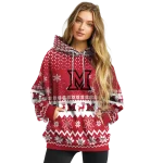 miami redhawks reindeer motif red hoodie best selling