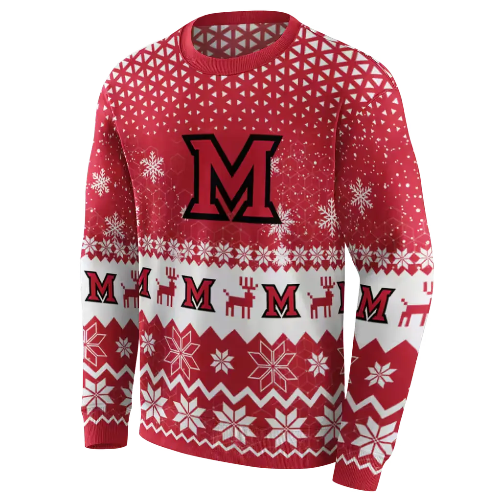miami redhawks reindeer motif red hoodie new arrival miami redhawks reindeer motif red hoodie new arrival
