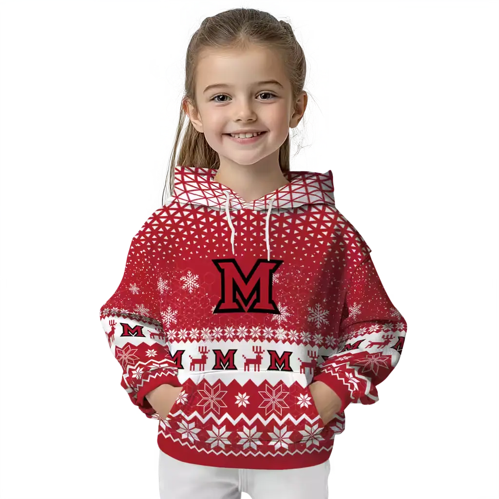 miami redhawks reindeer motif red hoodie top rated miami redhawks reindeer motif red hoodie top rated