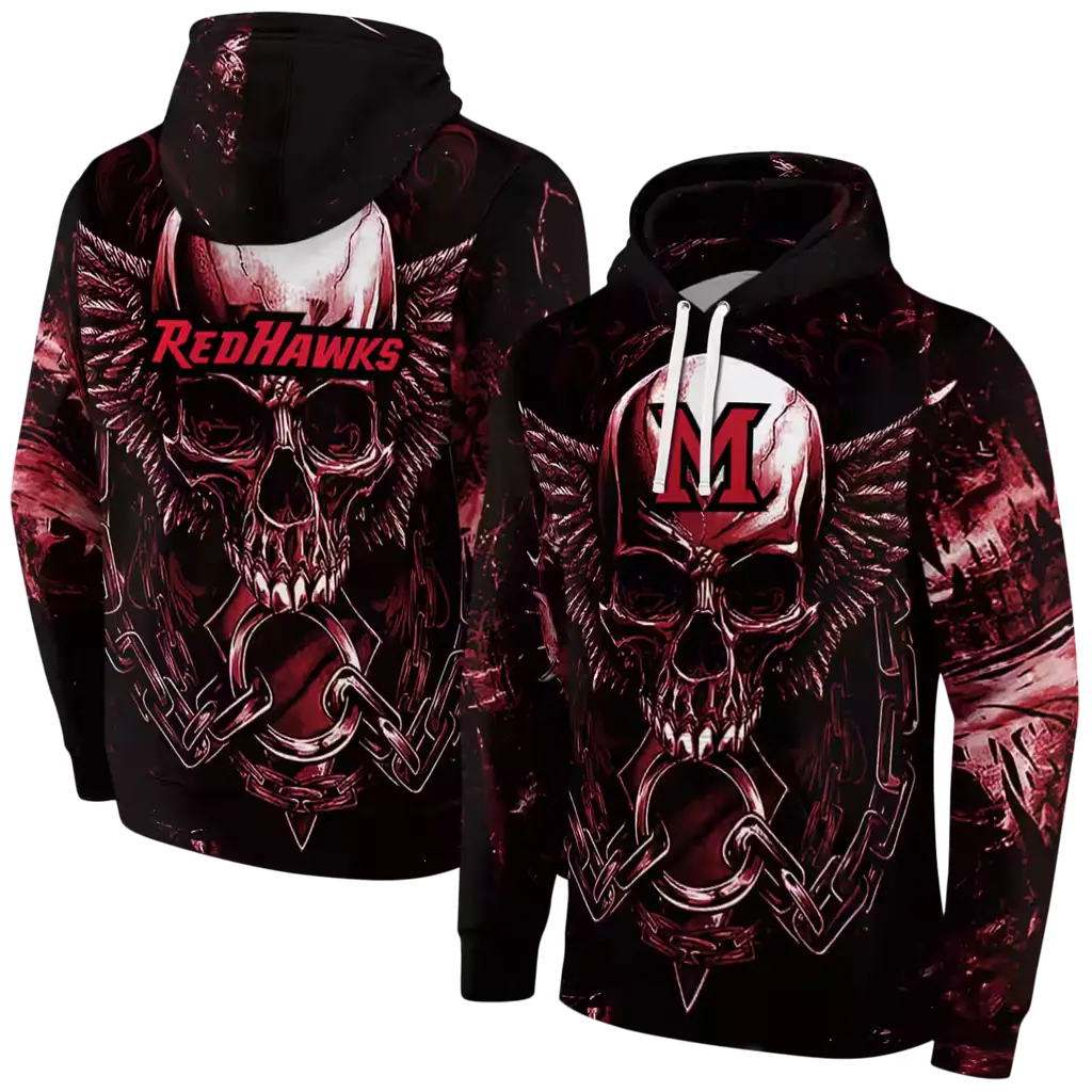 miami redhawks skull artwork red black hoodie fashion forward miami redhawks skull artwork red black hoodie fashion forward