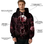 miami redhawks skull artwork red black hoodie best selling