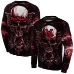 miami redhawks skull artwork red black hoodie best selling