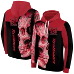 miami redhawks skull motif red black hoodie best selling