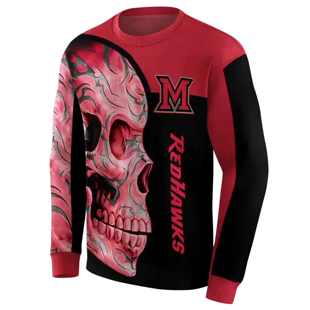 miami redhawks skull motif red black hoodie new arrival miami redhawks skull motif red black hoodie new arrival