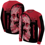 miami redhawks skull motif red black hoodie best selling