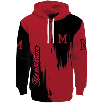 miami redhawks splatter effect red hoodie best selling