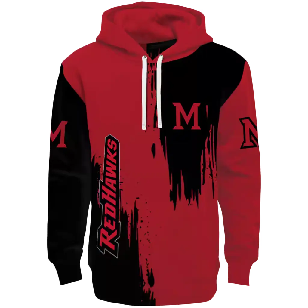 miami redhawks splatter effect red hoodie best selling miami redhawks splatter effect red hoodie best selling
