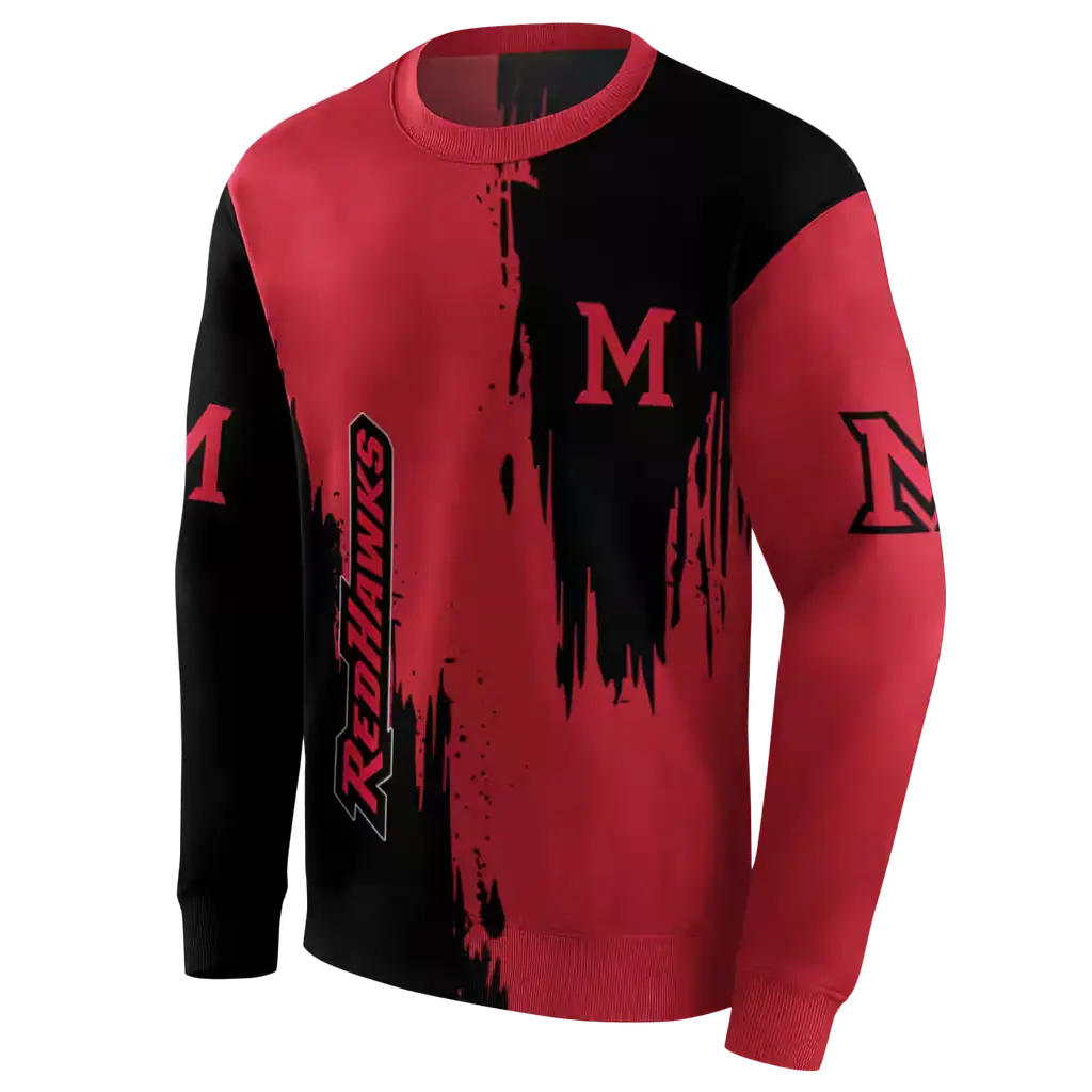 miami redhawks splatter effect red hoodie new arrival miami redhawks splatter effect red hoodie new arrival