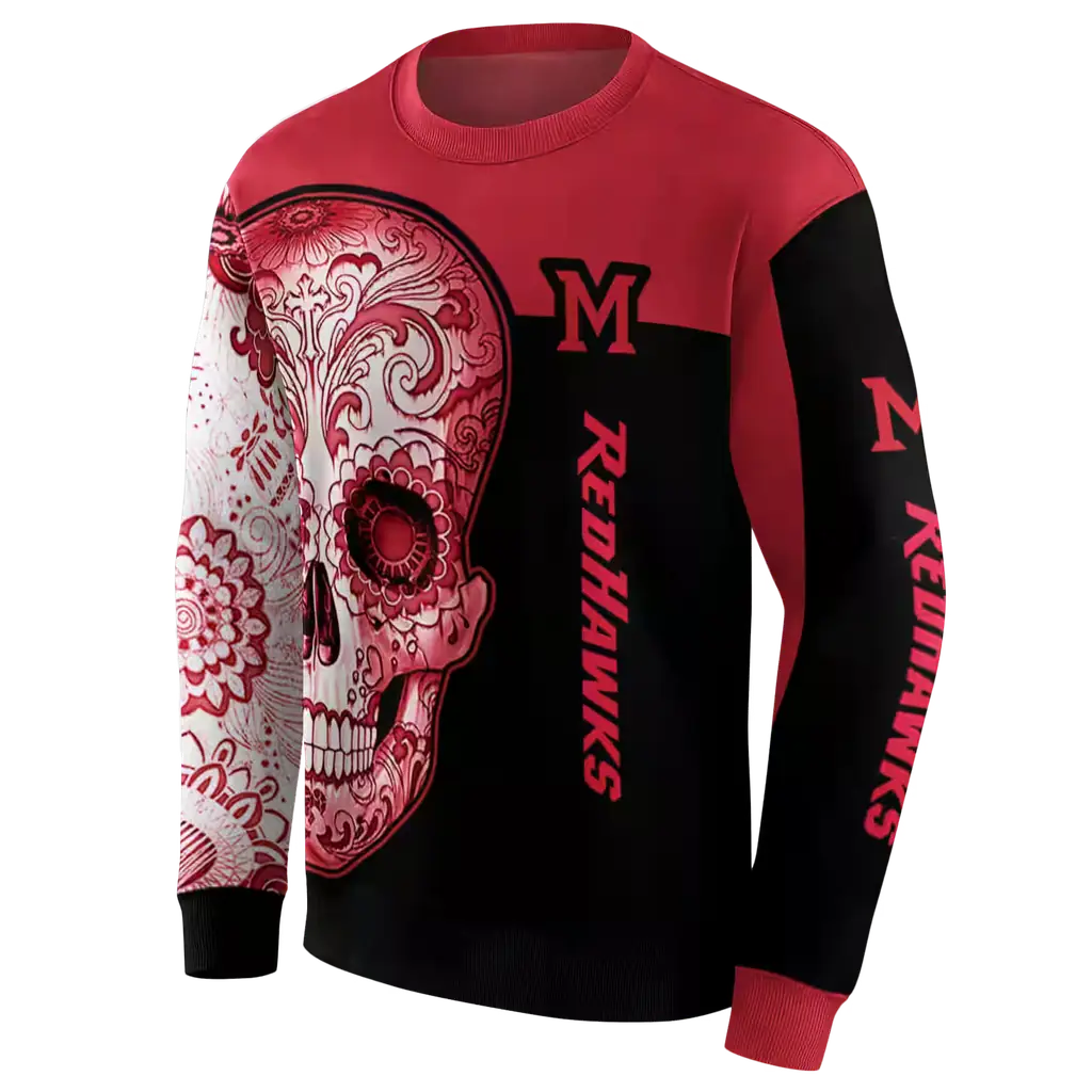 miami redhawks sugar skull red black hoodie new arrival miami redhawks sugar skull red black hoodie new arrival