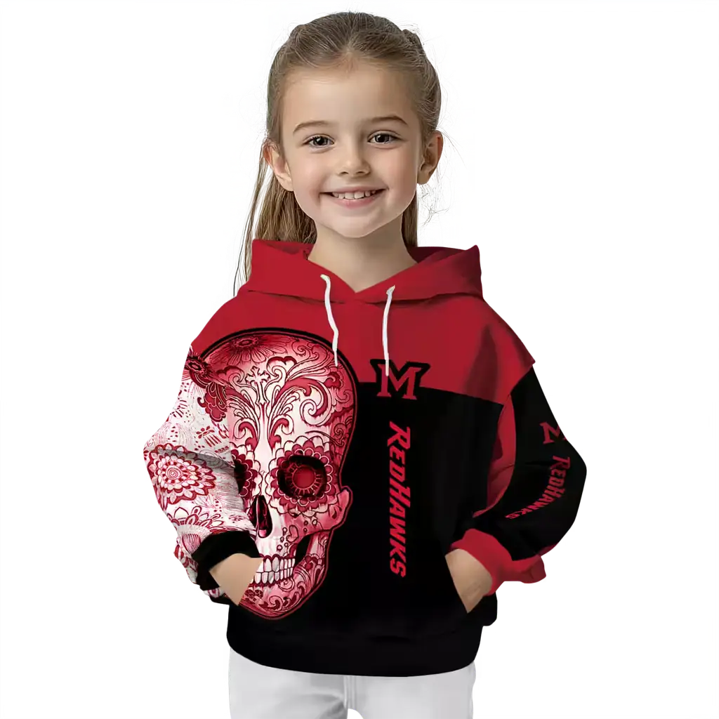 miami redhawks sugar skull red black hoodie top rated miami redhawks sugar skull red black hoodie top rated