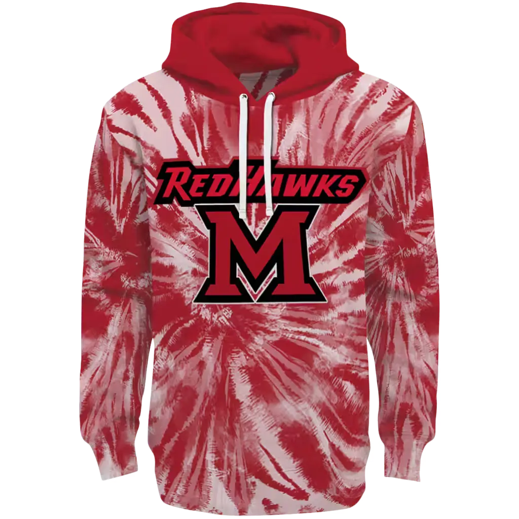 miami redhawks tie dye pattern red hoodie best selling miami redhawks tie dye pattern red hoodie best selling