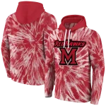 miami redhawks tie dye pattern red hoodie best selling