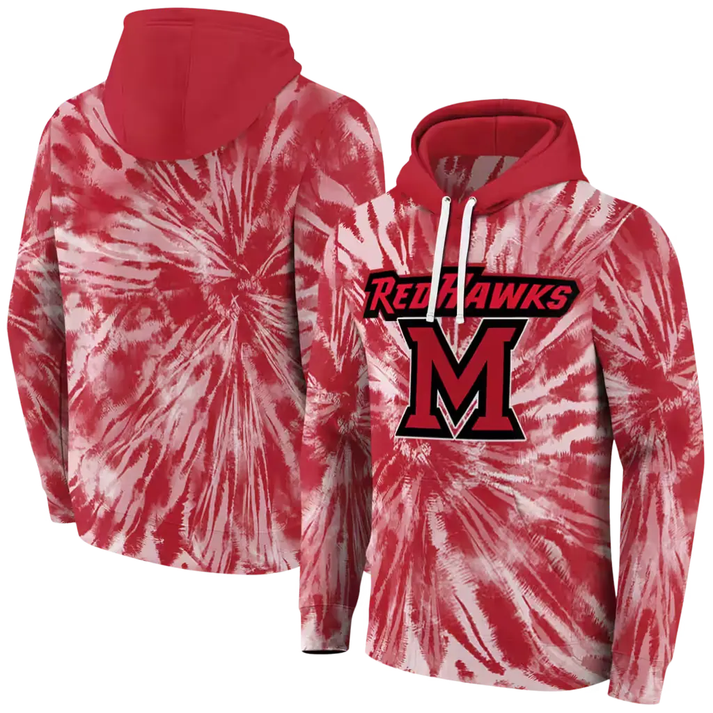 miami redhawks tie dye pattern red hoodie fashion forward miami redhawks tie dye pattern red hoodie fashion forward