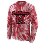 miami redhawks tie dye pattern red hoodie best selling