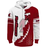 miami redhawks triangular pattern red white hoodie best selling