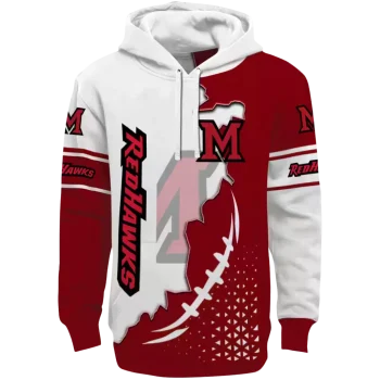 miami redhawks triangular pattern red white hoodie best selling
