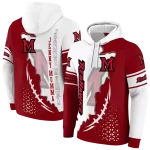 miami redhawks triangular pattern red white hoodie best selling