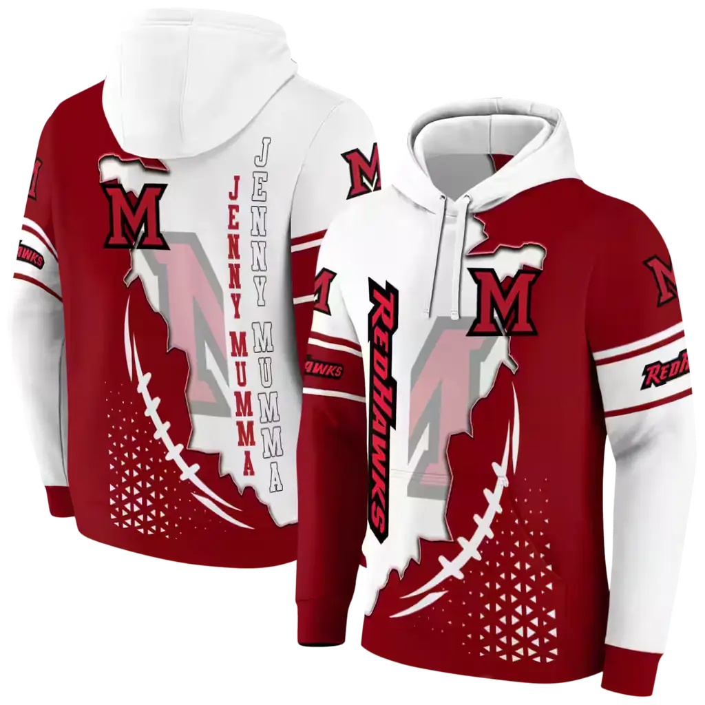 miami redhawks triangular pattern red white hoodie fashion forward miami redhawks triangular pattern red white hoodie fashion forward
